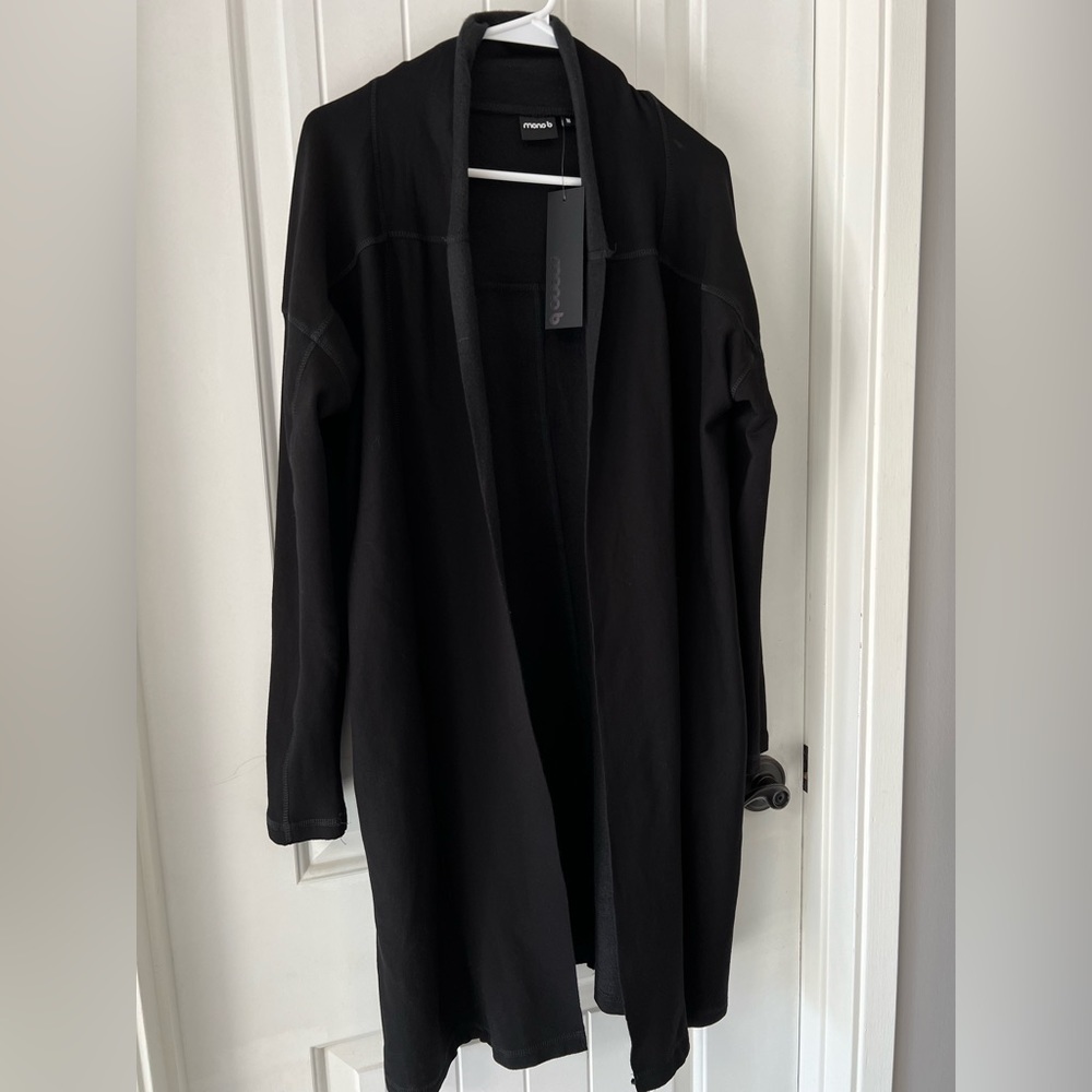 NWT Black Mono b Longline Cardigan size medium​